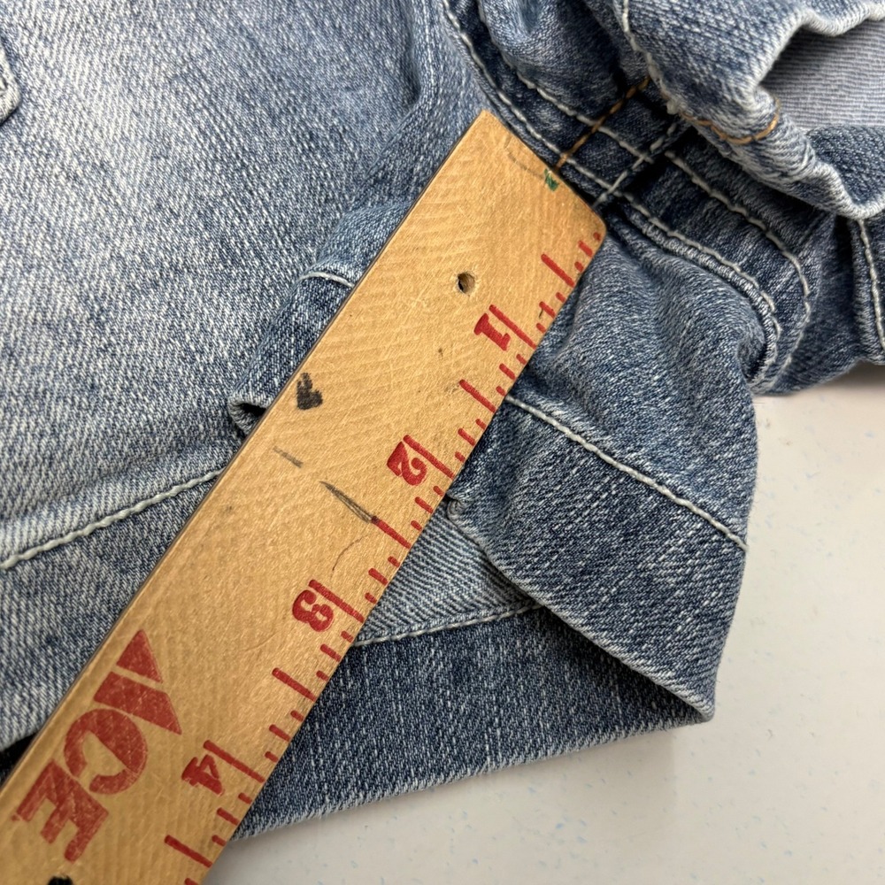 VTG Truce Jeans Size 7 Light Wash Low Rise Denim Shorts Y2K Embroidered Pockets - Picture 5 of 9
